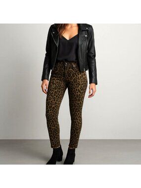 Big Star Womens Jeans Alex Mid Rise Skinny Cheetah Stretch Denim Size 27